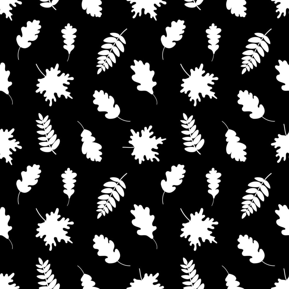 Seamless pattern of white leaves. vector illustration