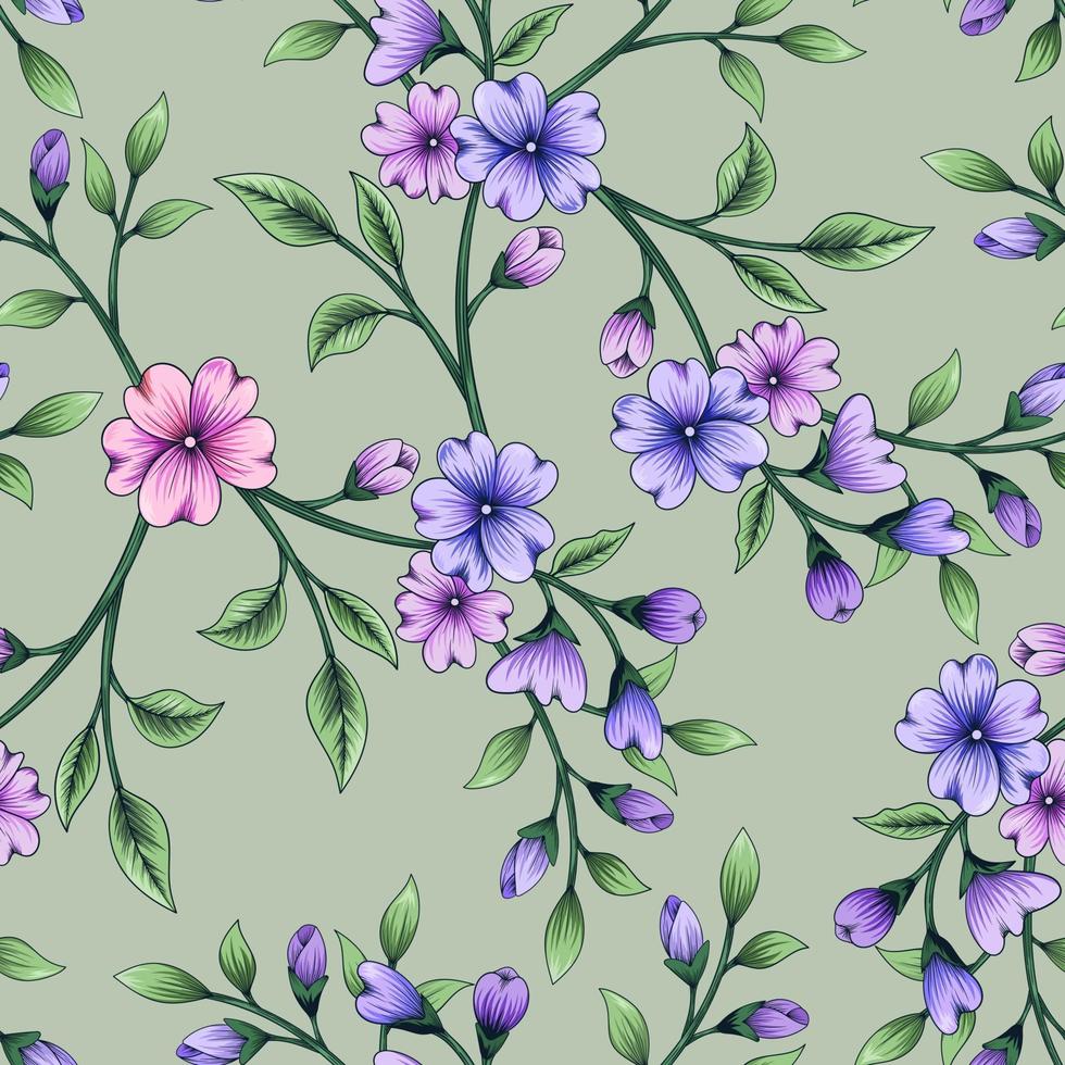 Fondo de patrón floral transparente dibujado a mano colorido. vector