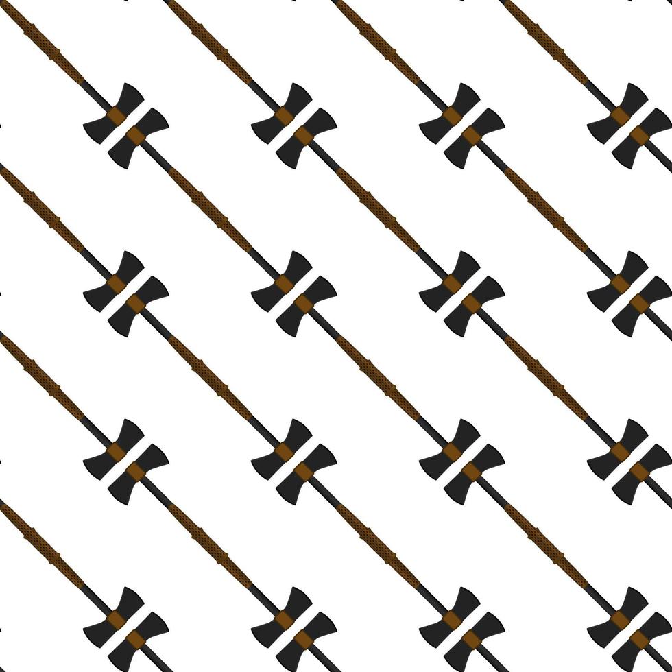 Illustration on theme pattern steel axes with wooden handle vector