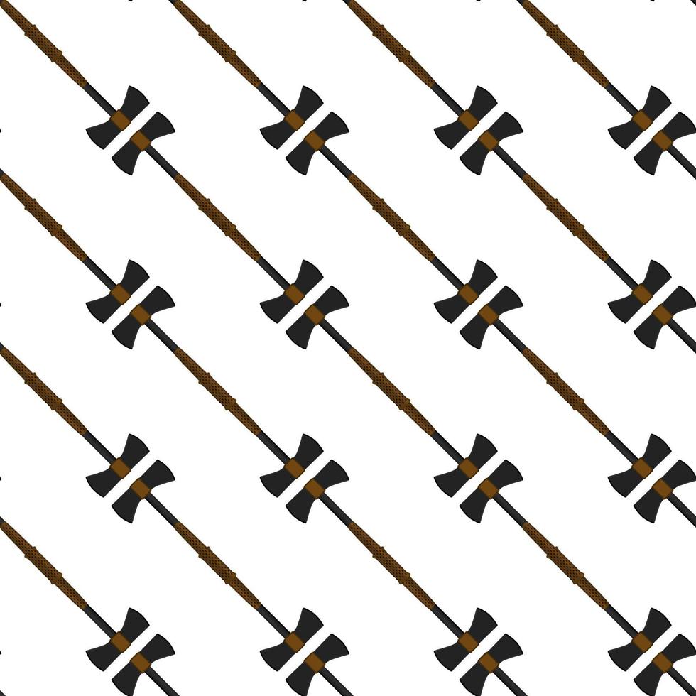 Illustration on theme pattern steel axes with wooden handle vector