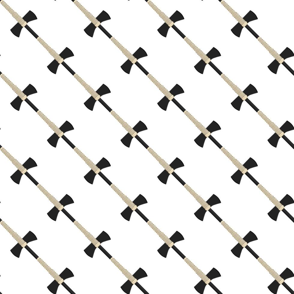 Illustration on theme pattern steel axes with wooden handle vector