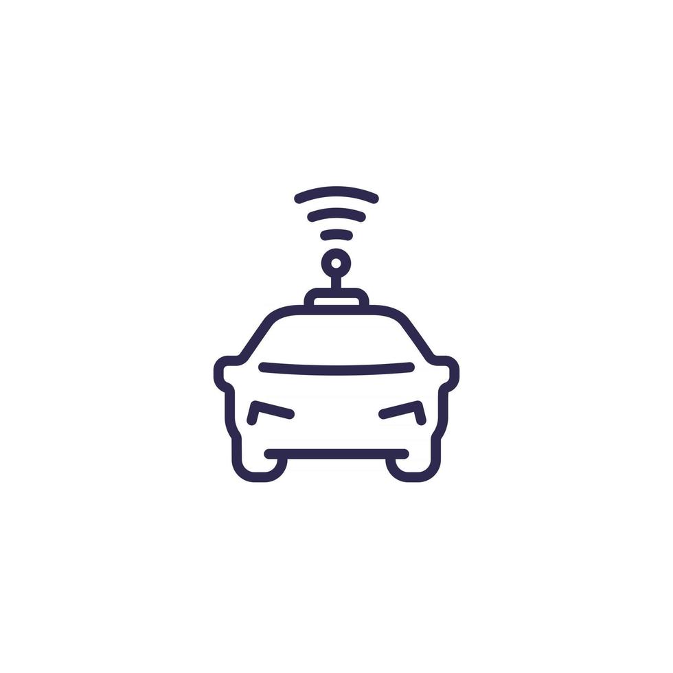 autonomous car line icon vector