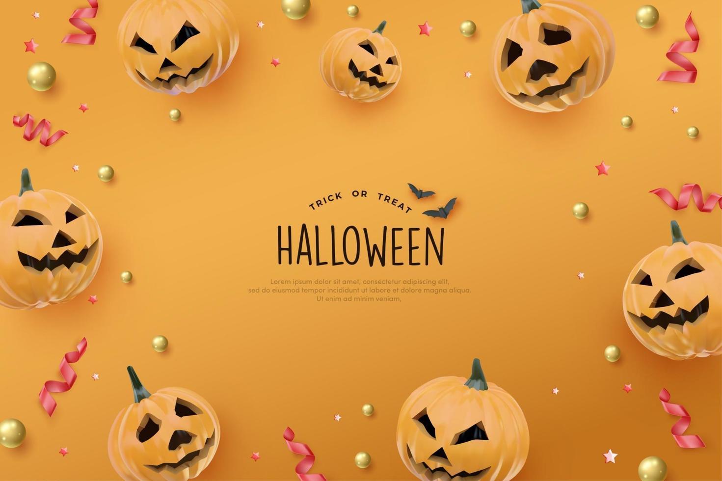 halloween background with smiling pumpkin. 3042891 Vector Art at Vecteezy