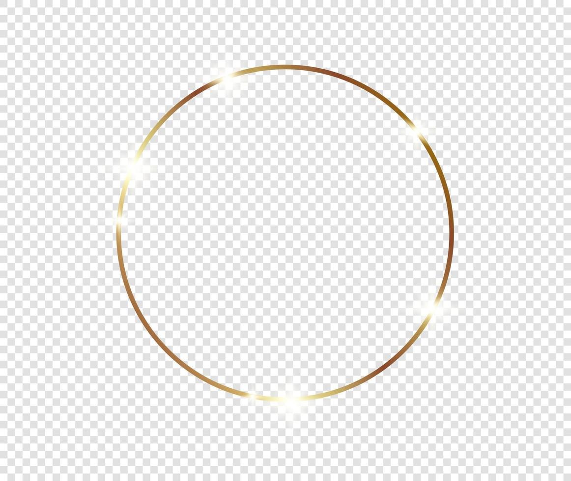 Gold shiny glowing frame with shadows isolated background vector