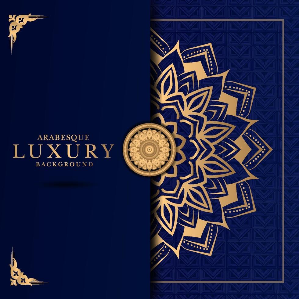 Luxury mandala design background in gold color vector