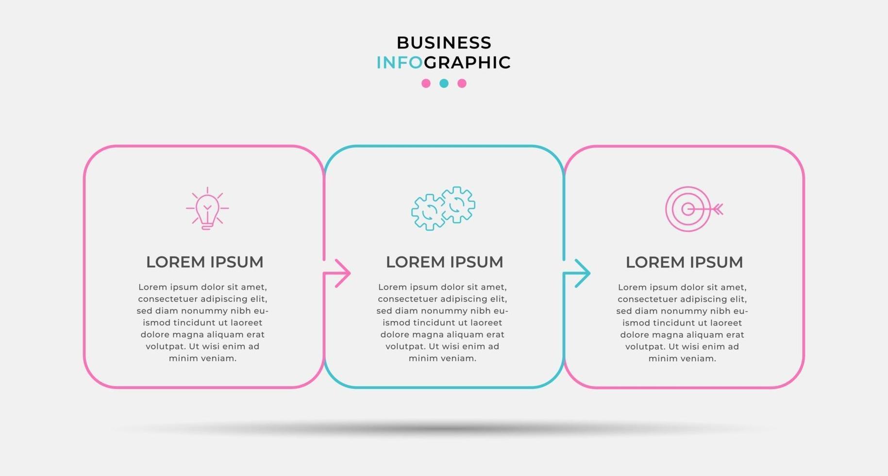 Infographic design template Vector with icons and 3 options or steps