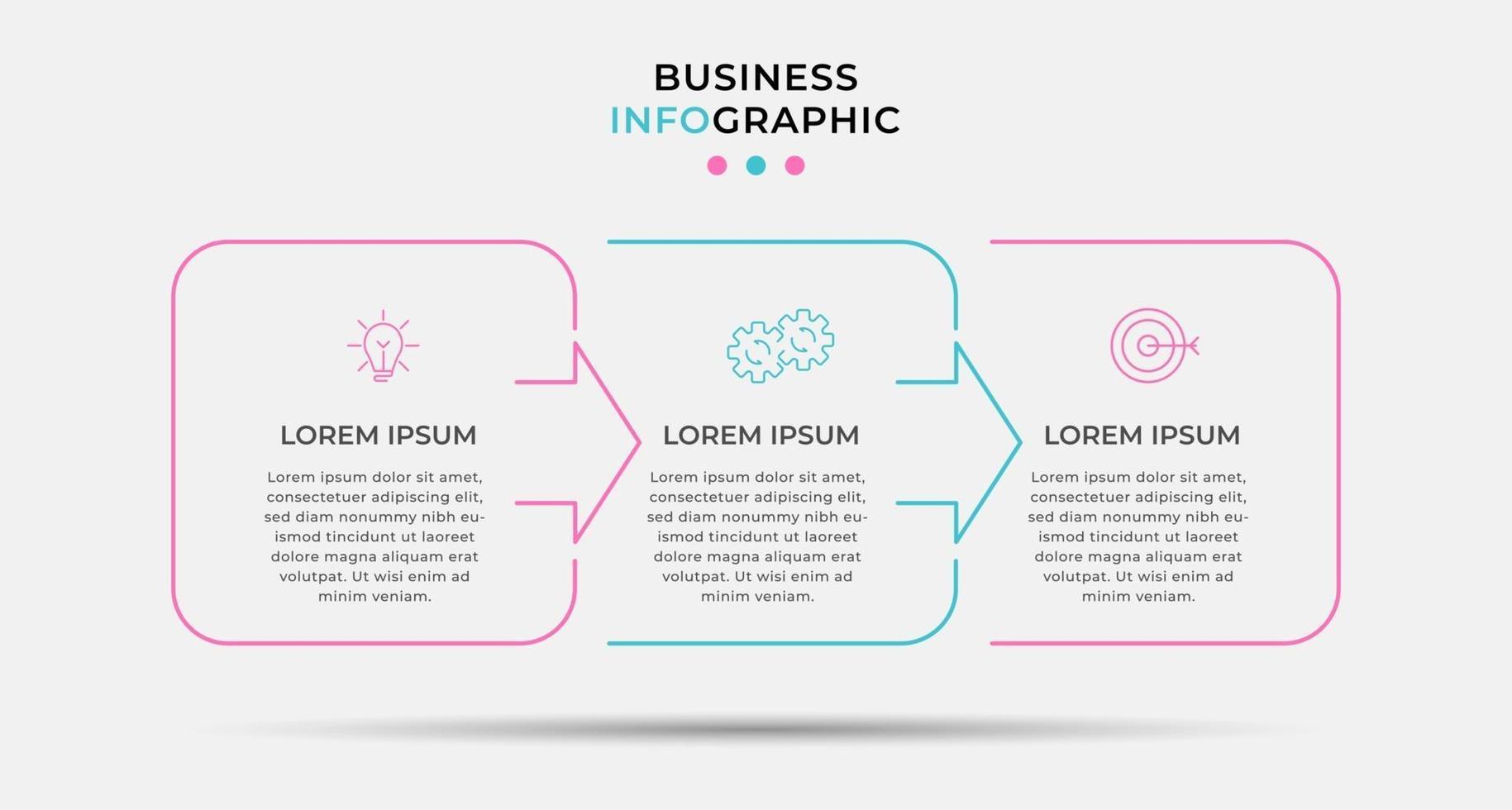 Infographic design template Vector with icons and 3 options or steps