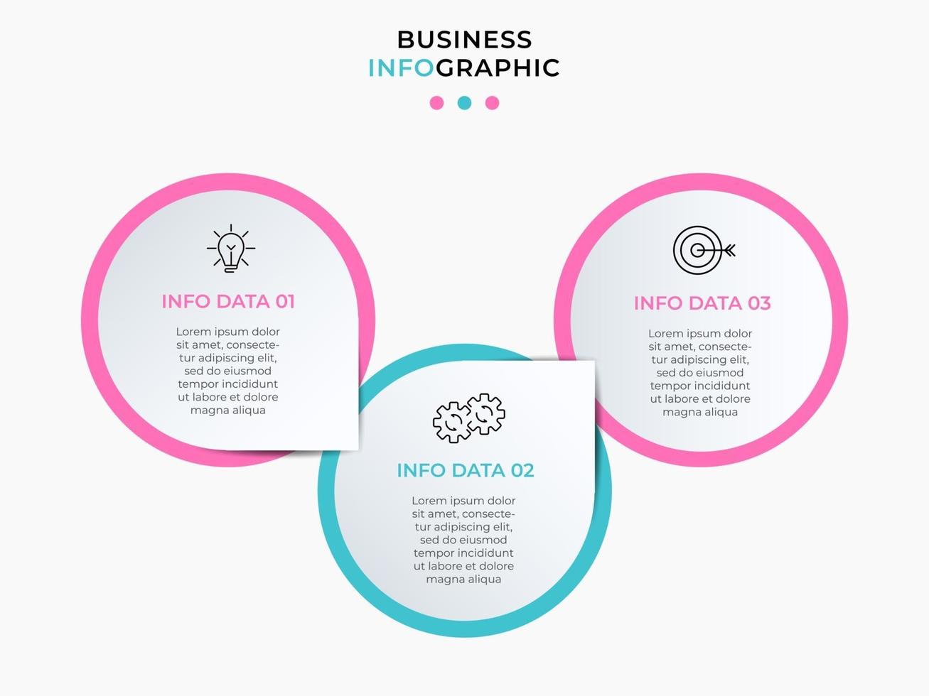 Infographic design template Vector with icons and 3 options or steps