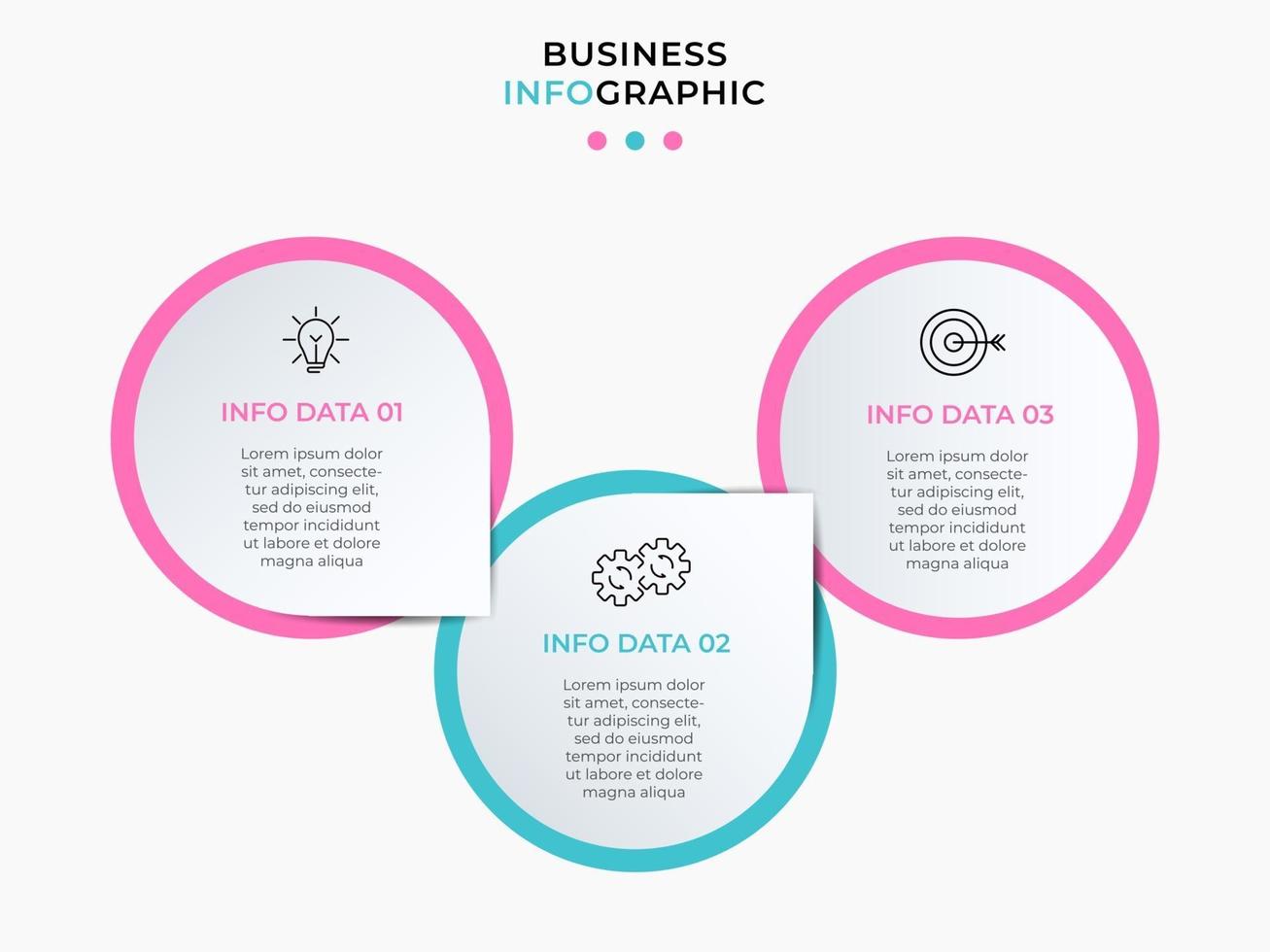 vector de plantilla de diseño infográfico con iconos y 3 opciones o pasos