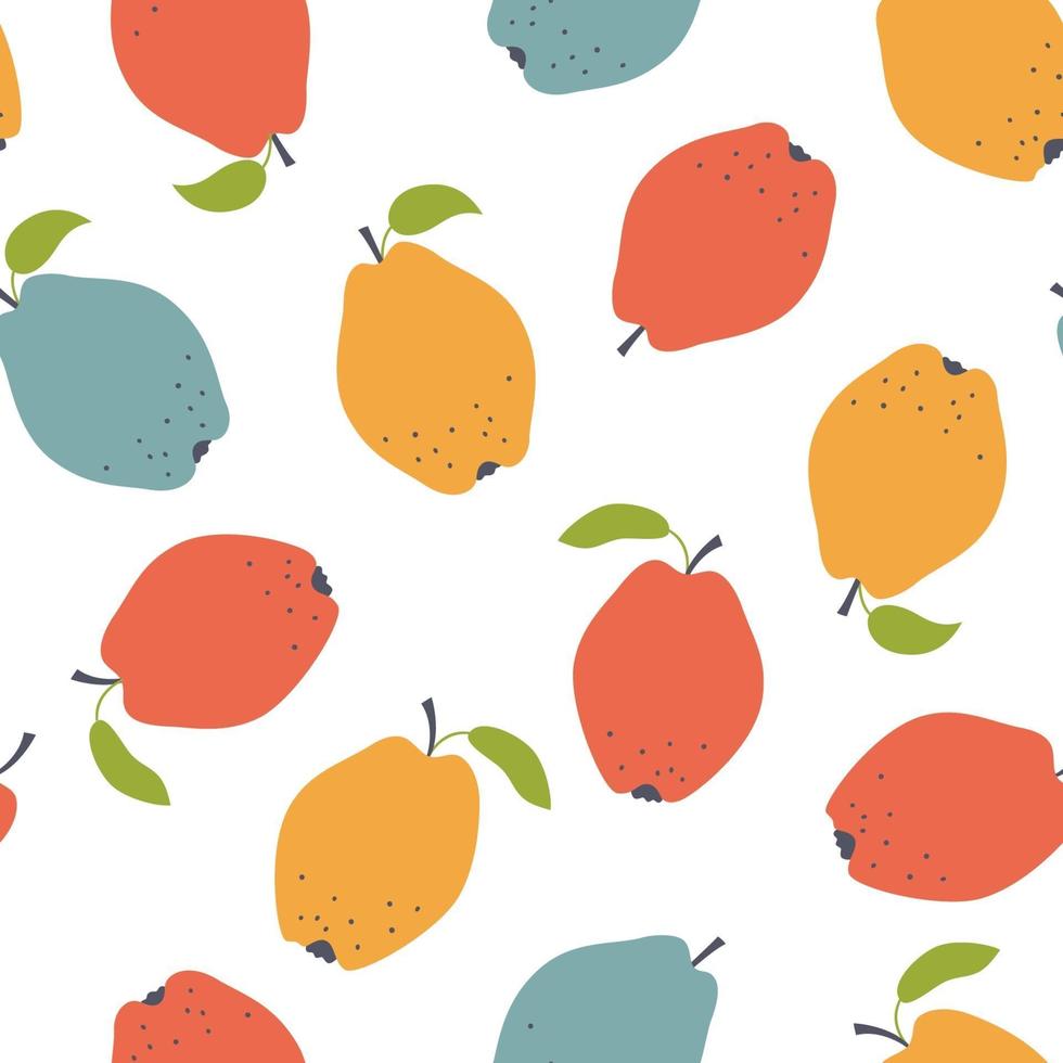 Quince fruits. Abstract seamless pattern vector