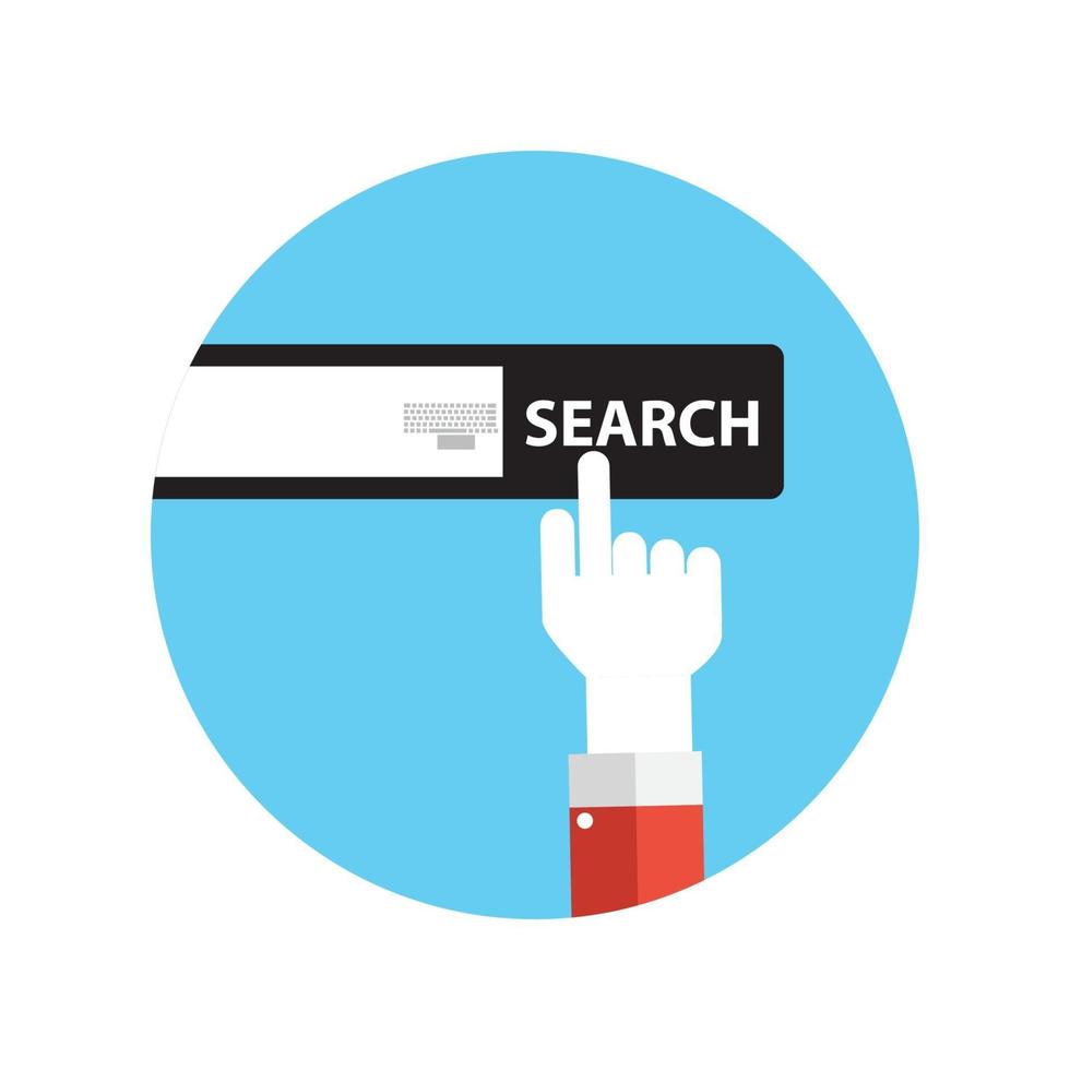 Line Icon with Flat Graphics Element of Search Button Vector Illustration