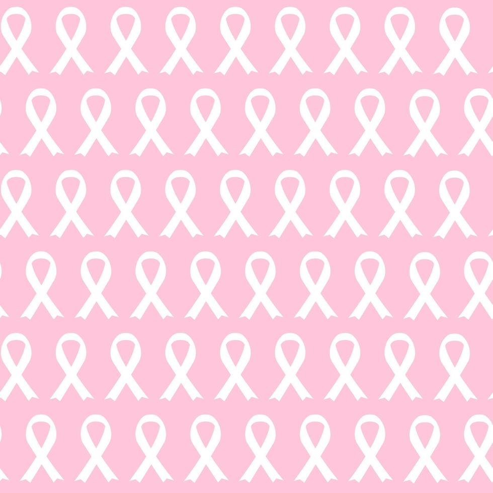 Breast Cancer Awareness Pink Ribbon Seamless Pattern Background Vector Illustration
