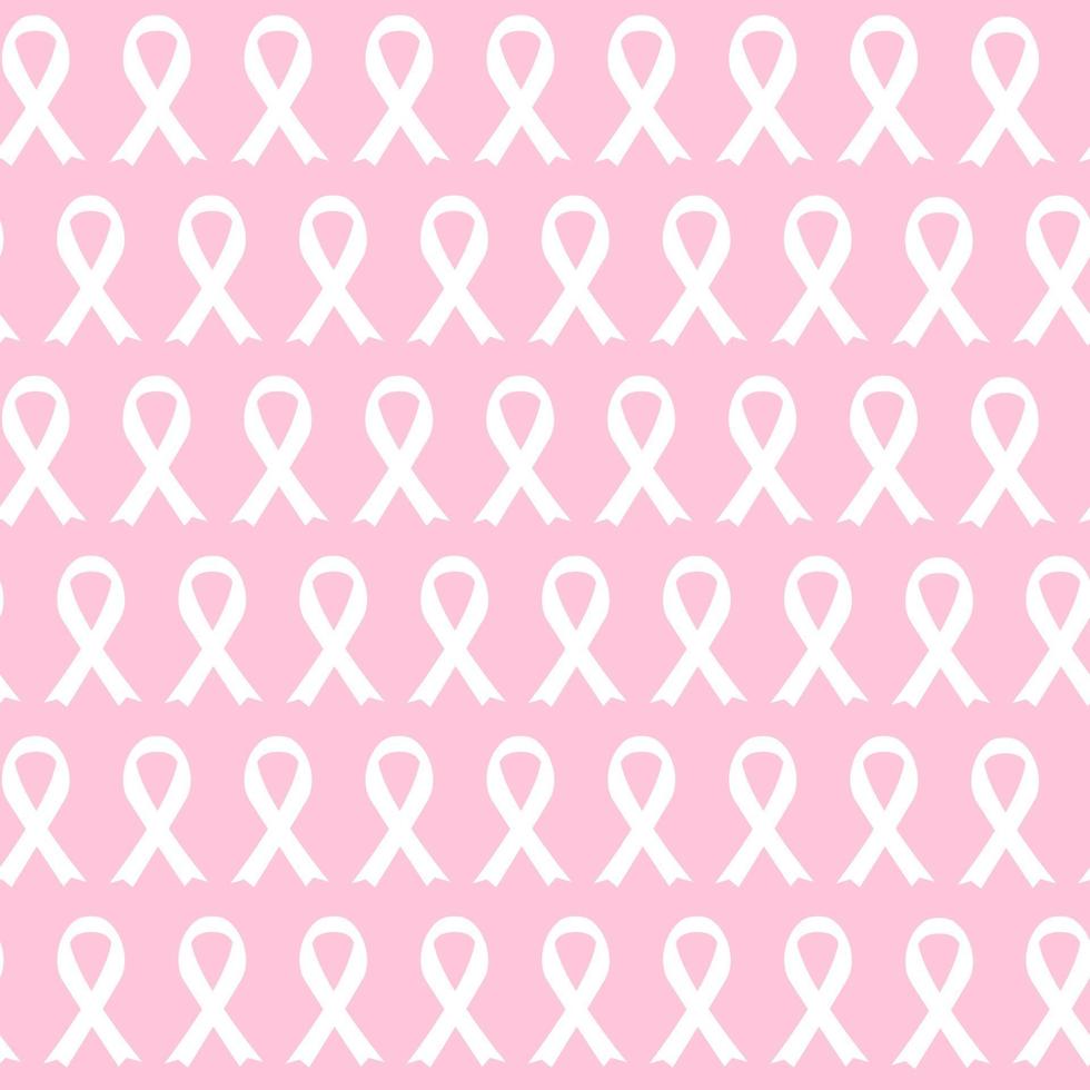 Breast Cancer Awareness Pink Ribbon Seamless Pattern Background Vector Illustration