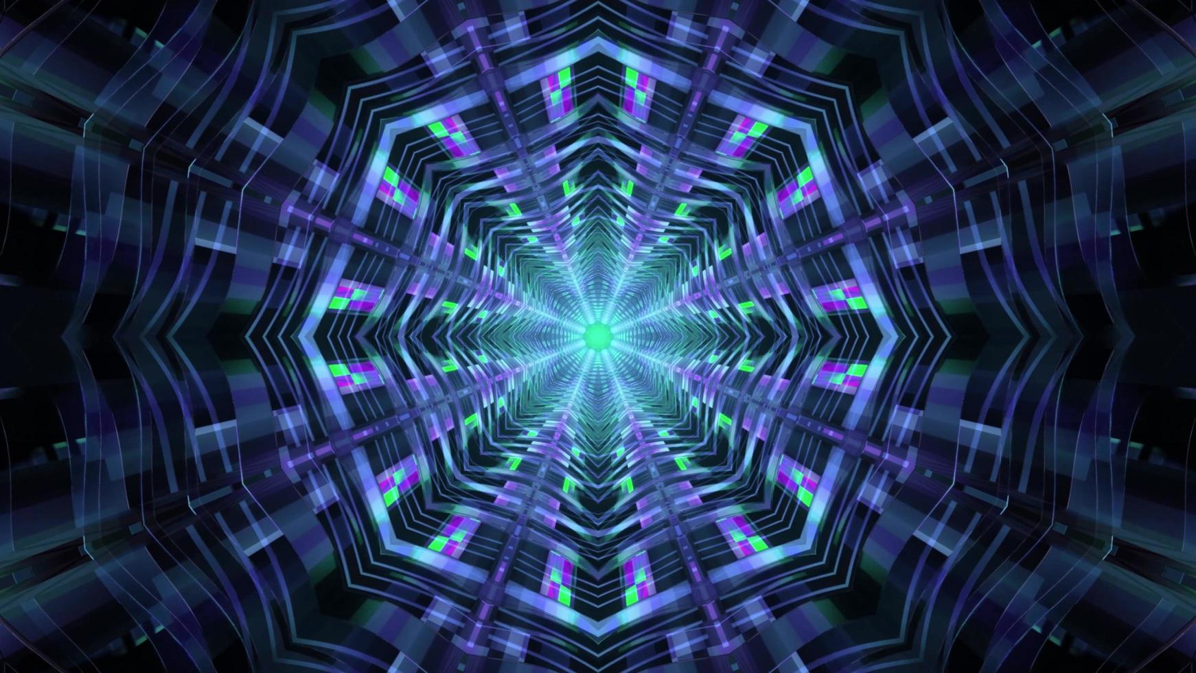 Illuminated corridor of sci fi spaceship 4K UHD 3d illustration photo