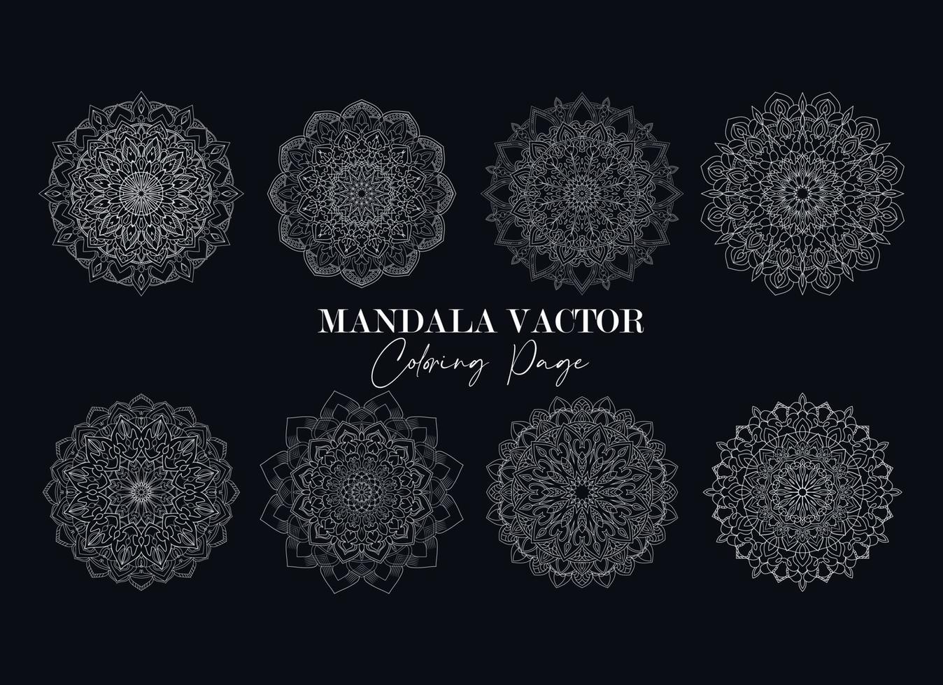 Mandala Collection Vector Free Vector. Circular Flower set Mandala