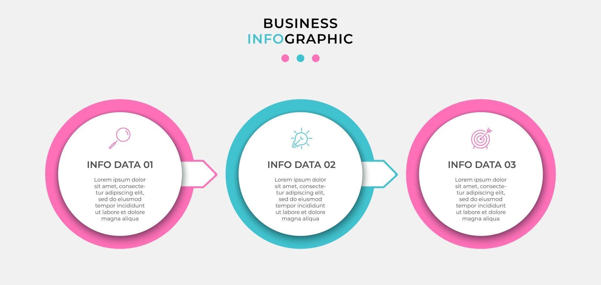 Infographic design template Vector with icons and 3 options or steps