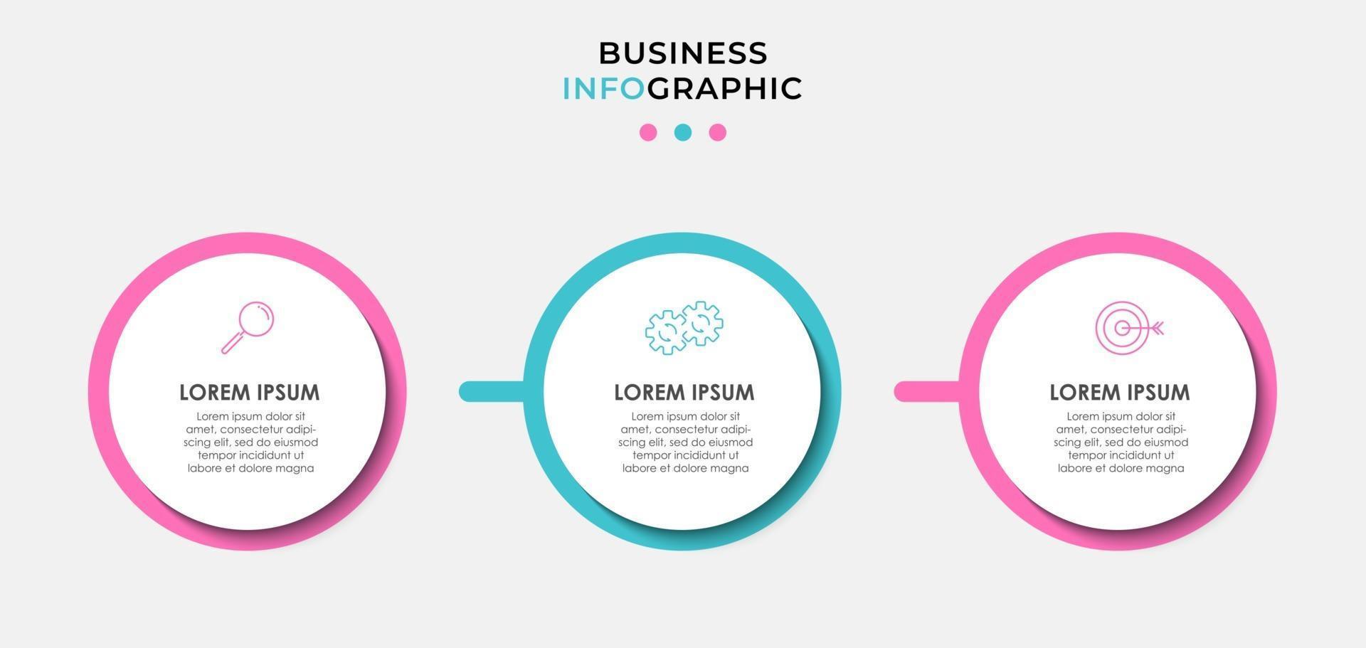 Infographic design template Vector with icons and 3 options or steps