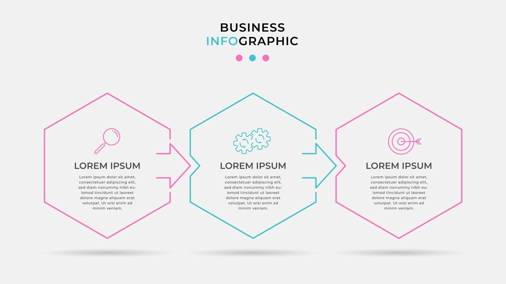 Infographic design template with icons and 3 options or steps vector