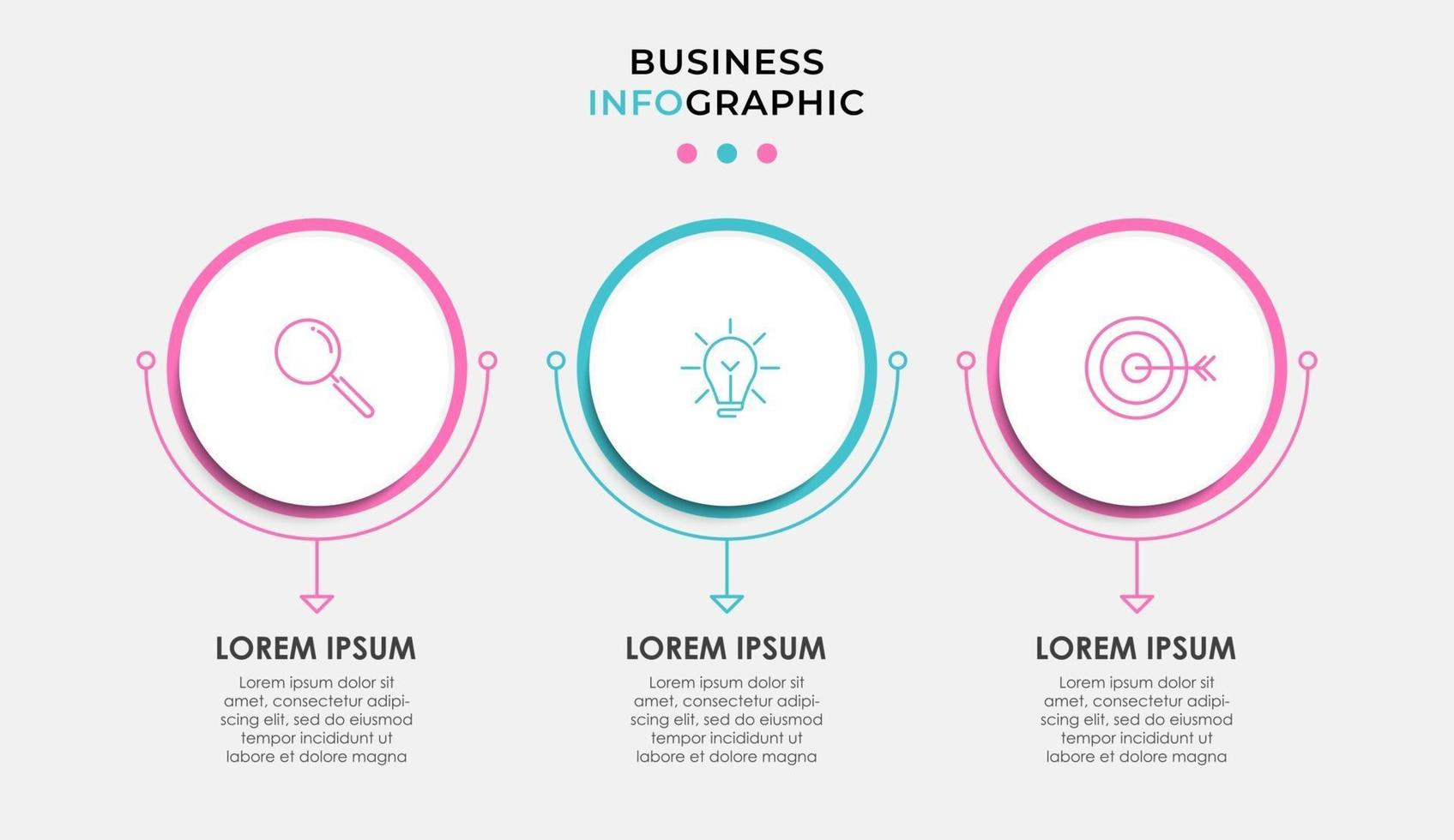 Infographic design template with icons and 3 options or steps vector