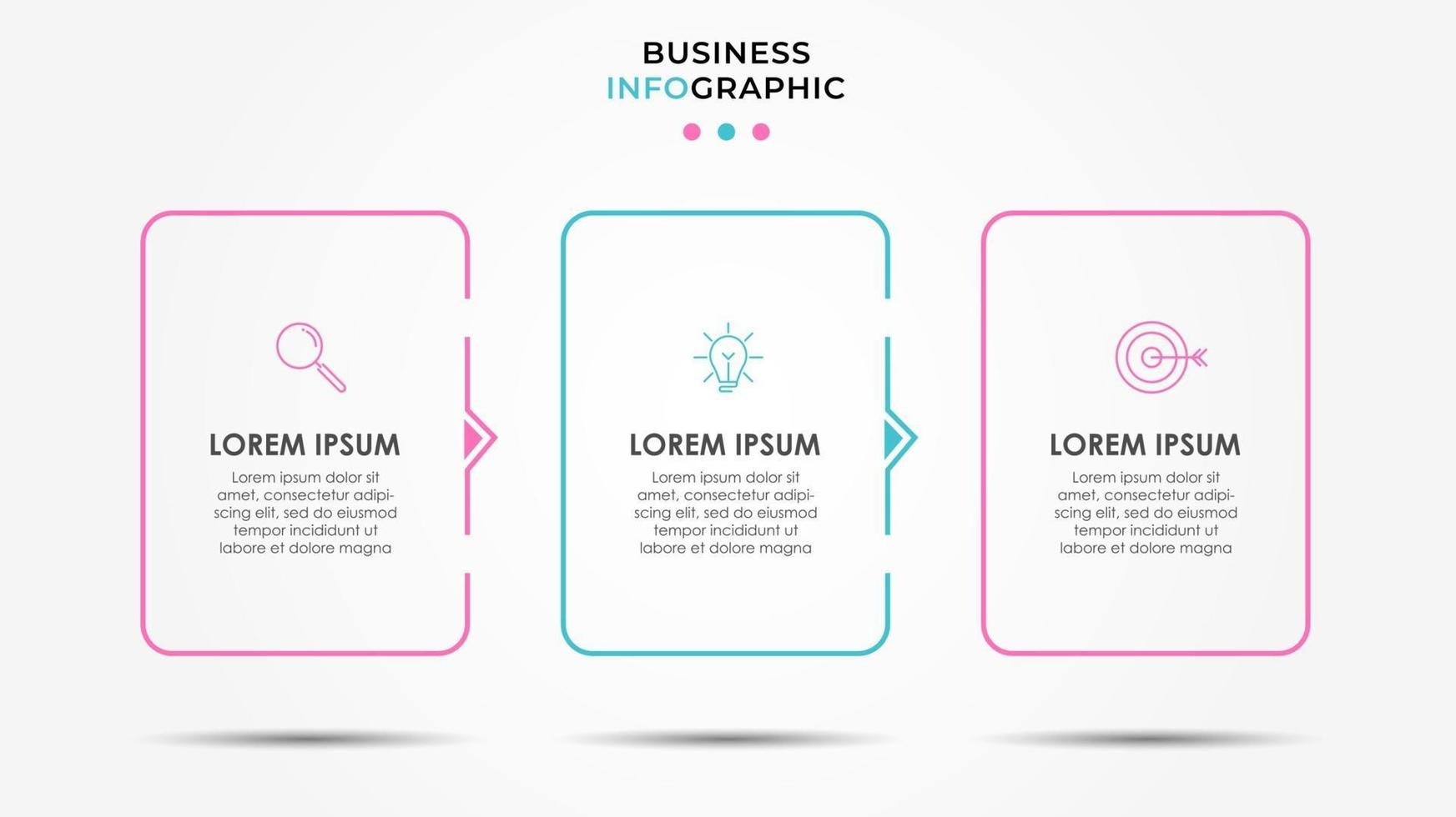 Infographic design template with icons and 3 options or steps vector