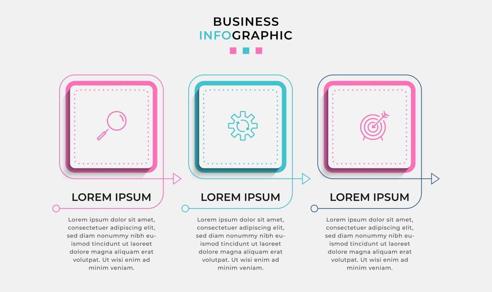 Infographic design template with icons and 3 options or steps vector