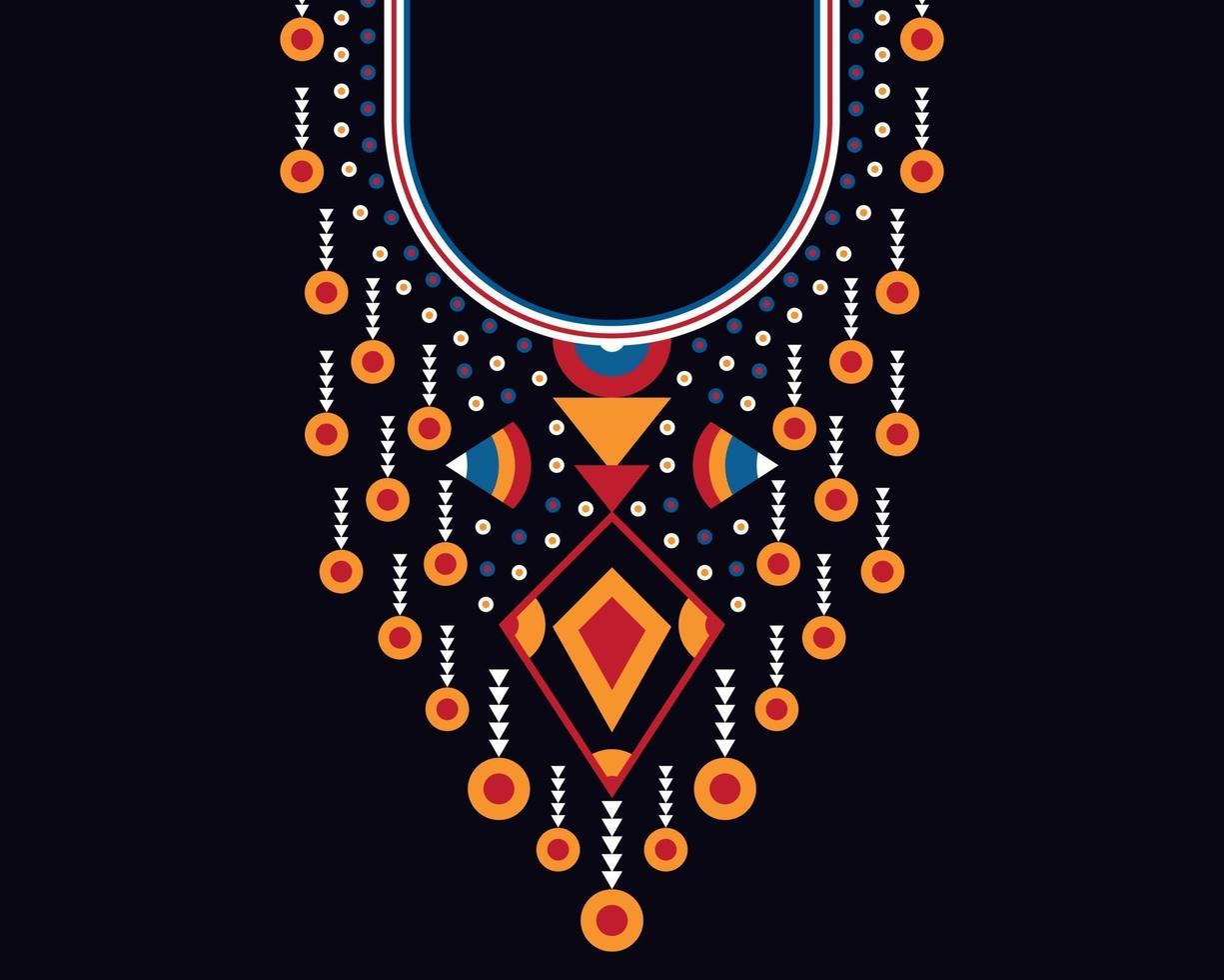 Geometric ethnic oriental pattern. Necklace embroidery design. vector