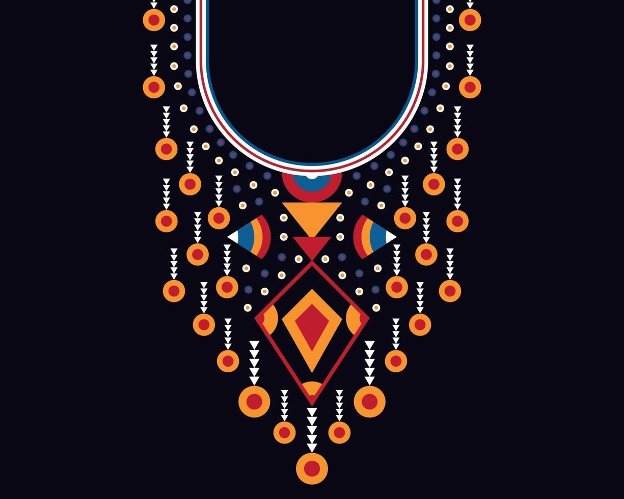 Geometric ethnic oriental pattern. Necklace embroidery design. vector