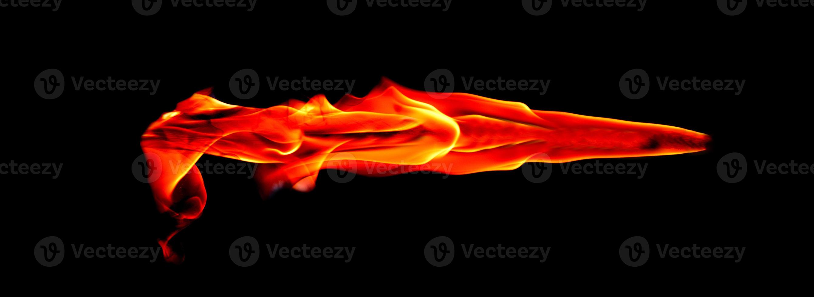 Fire flame on blackground photo