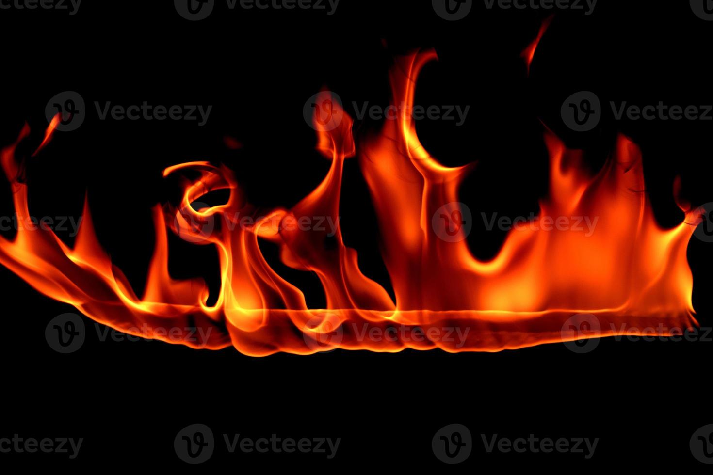 Fire flame on blackground photo