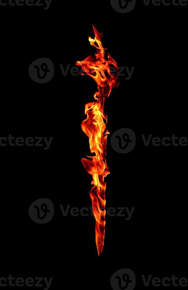 Fire flame on blackground photo