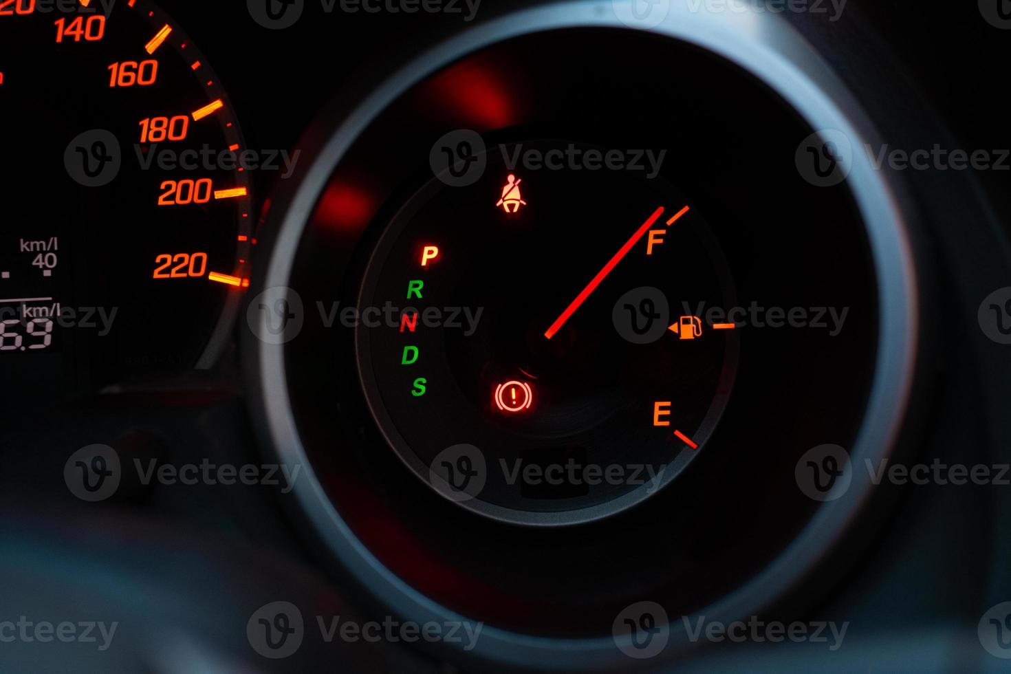 Car fuel gauge at full photo