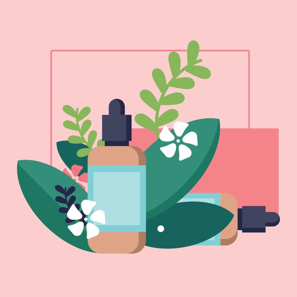 Pink Flat Style Skin Care Product Small Scene Illustration vector