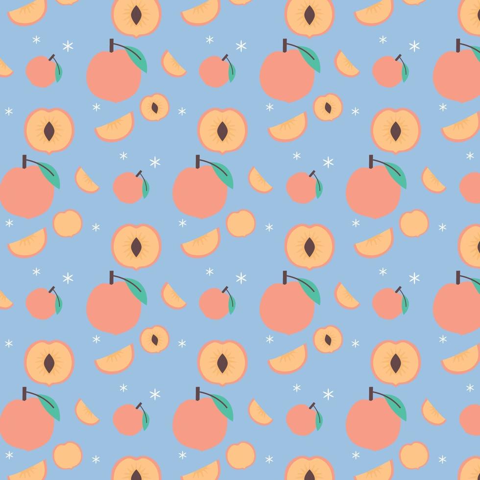 Peach Seamless Pattern vector