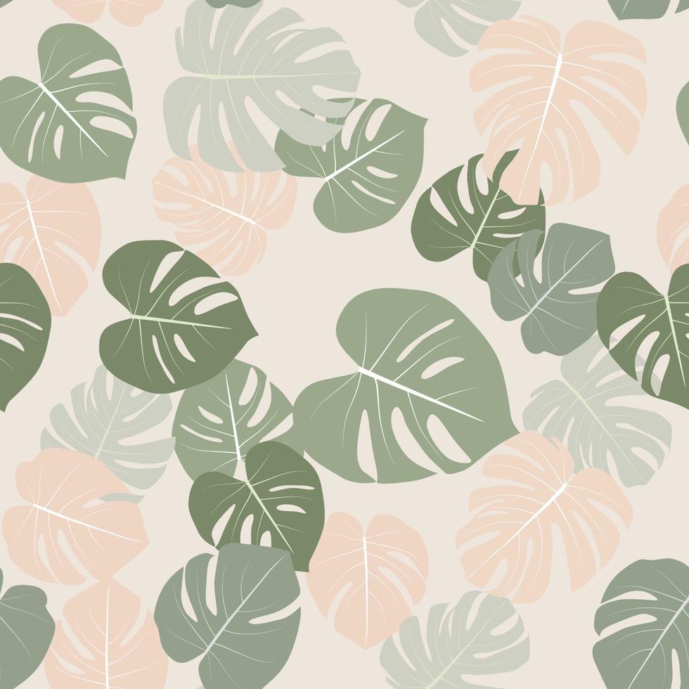 Monstera deja un fondo tropical natural de patrones sin fisuras. vector