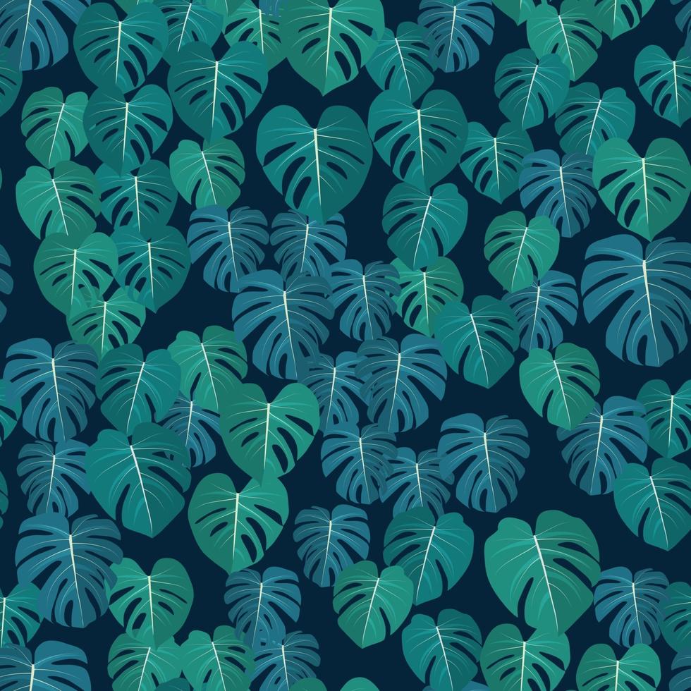 Monstera deja un fondo tropical natural de patrones sin fisuras. vector