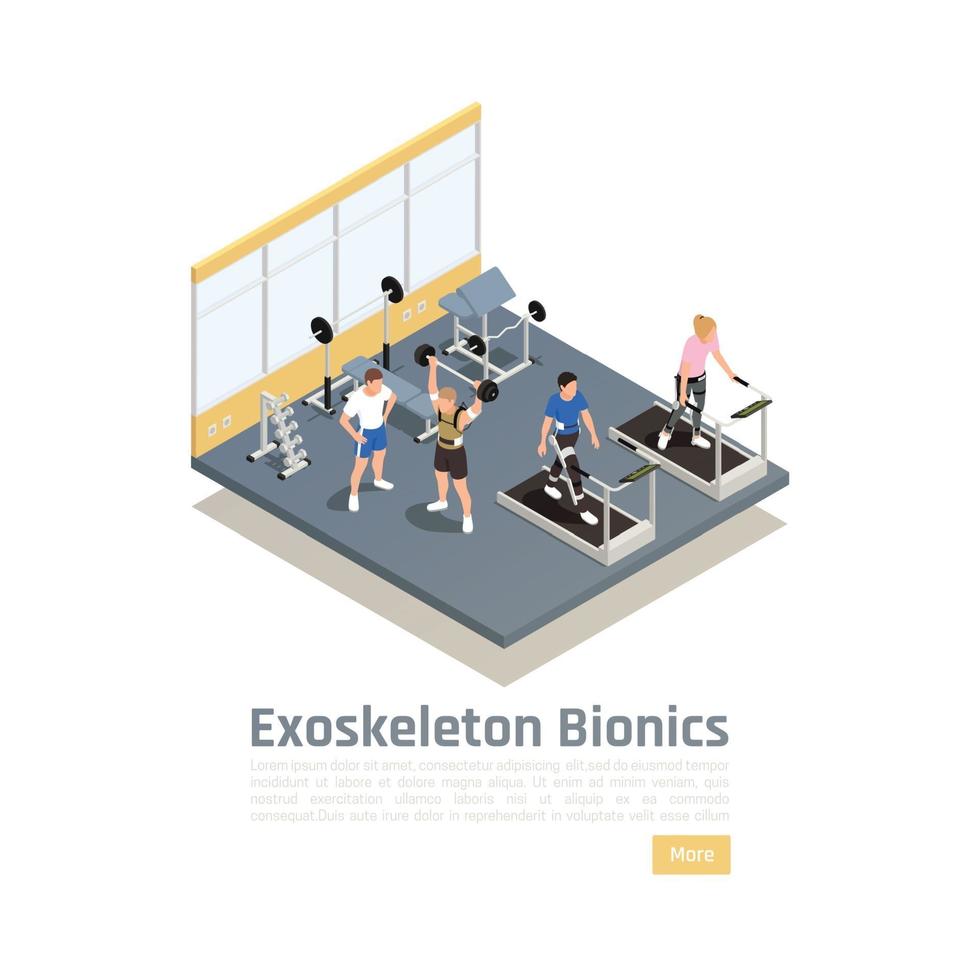 Disabled People In Gym Vector Illustration