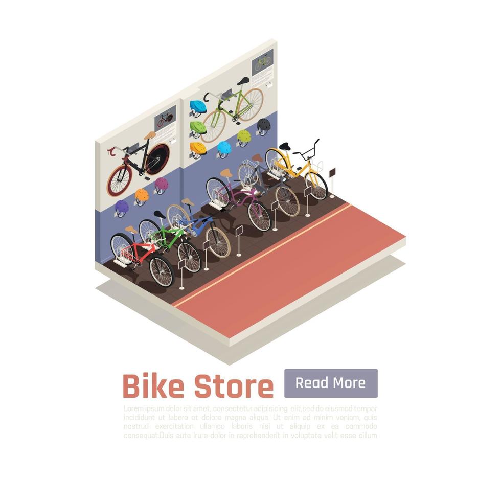 Bike Store Isometric Composition Vector Illustration