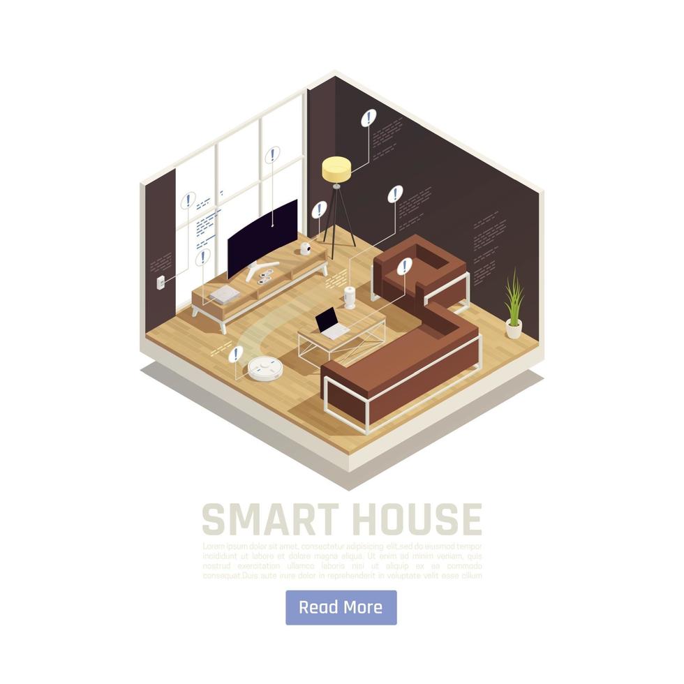 Smart House Isometric Composition Vector Illustration