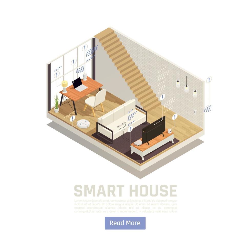 Smart House Isometric Design Concept Vector Illustration