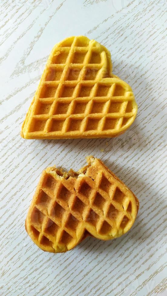 Two hearts Cookies. We bit off a cookie. photo