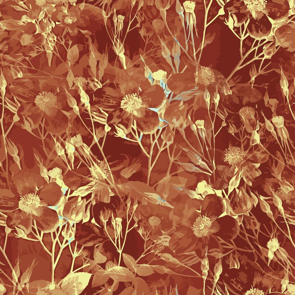 Brown Sepia Floral Surface Pattern vector