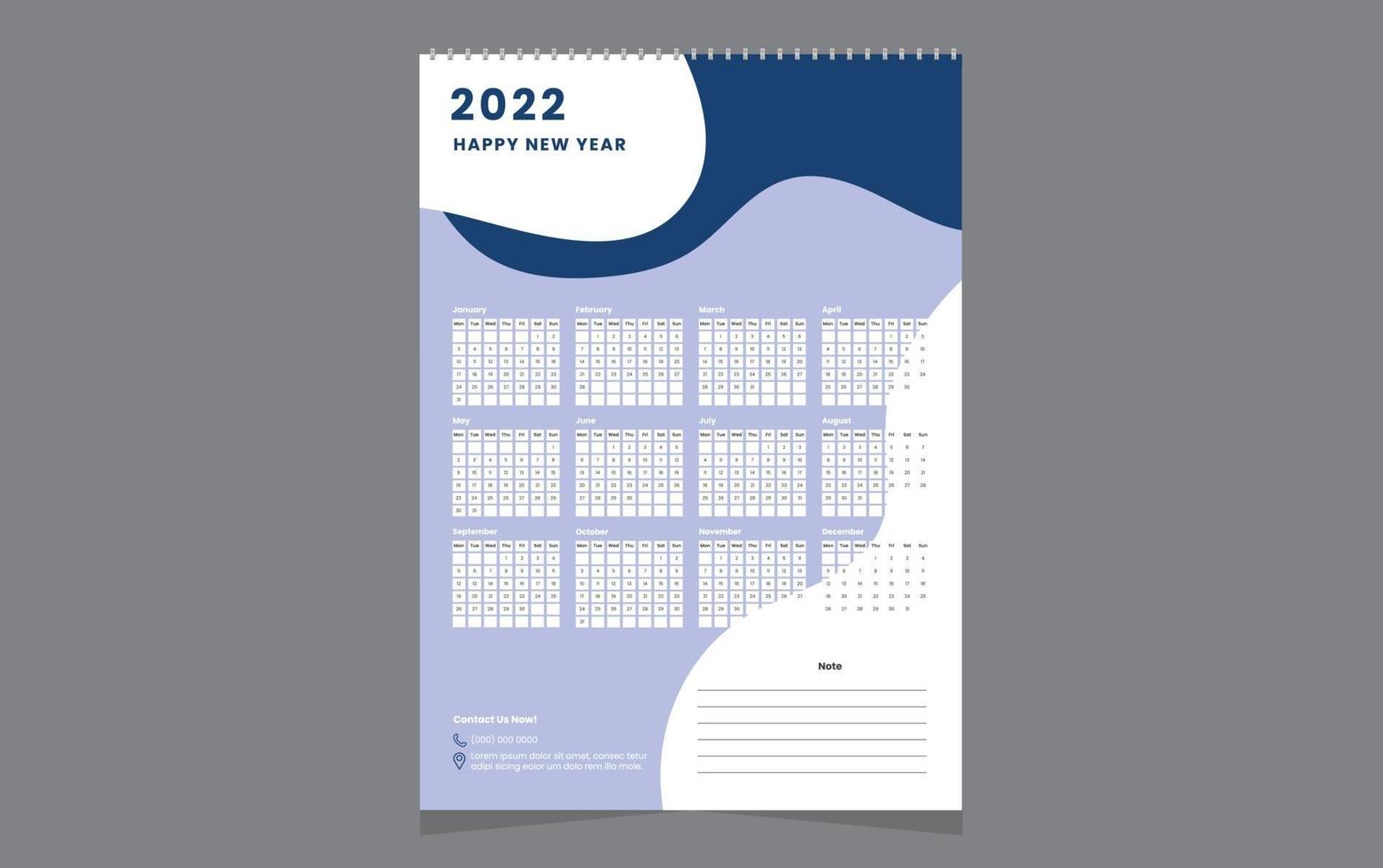 Single Wall Calendar 2022 Template Design With Vector 3044512 Vector Art At Vecteezy Um Schedule 2022
