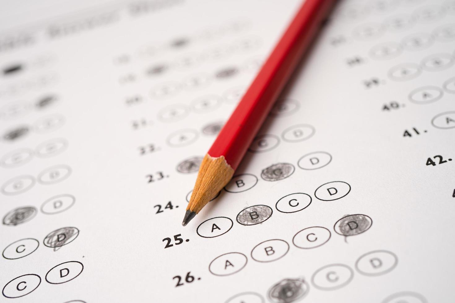 Answer sheets with Pencil drawing fill photo