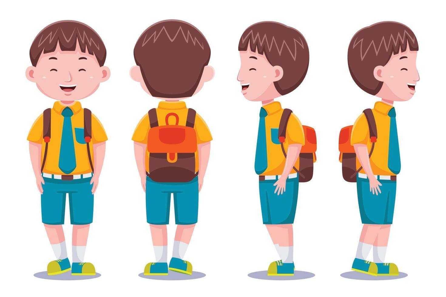 niños lindos niño estudiante con mochila vector