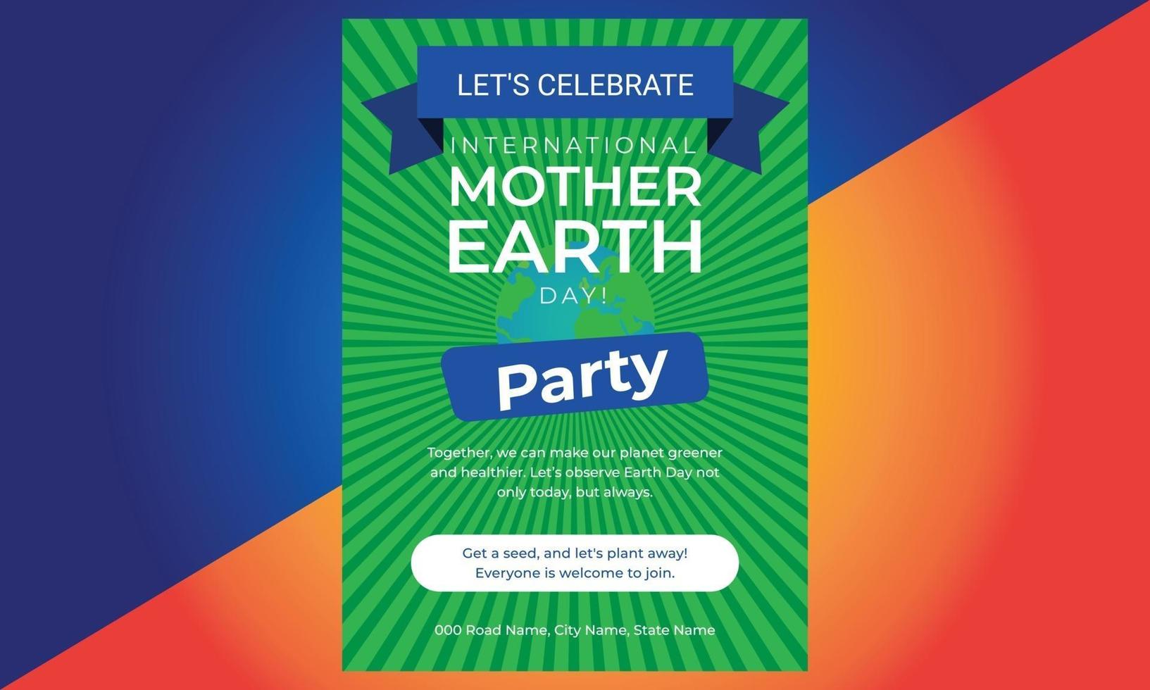 Happy Earth Day, Flyer Design, brochure, poster template. vector