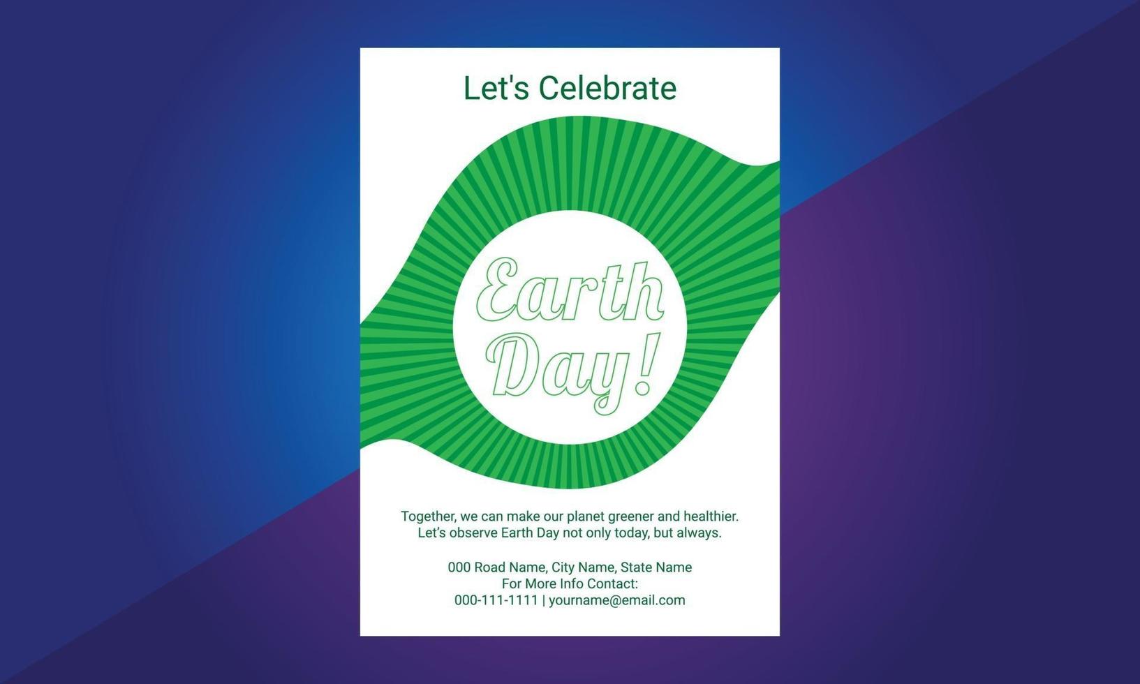 Happy Earth Day, Flyer Design, brochure, poster template. vector