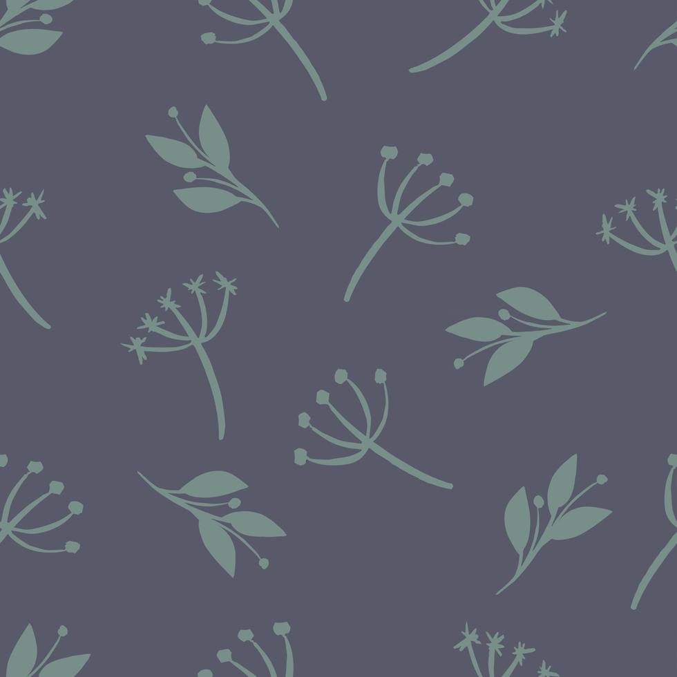 Seamless pattern, different leaves and branches - Vector