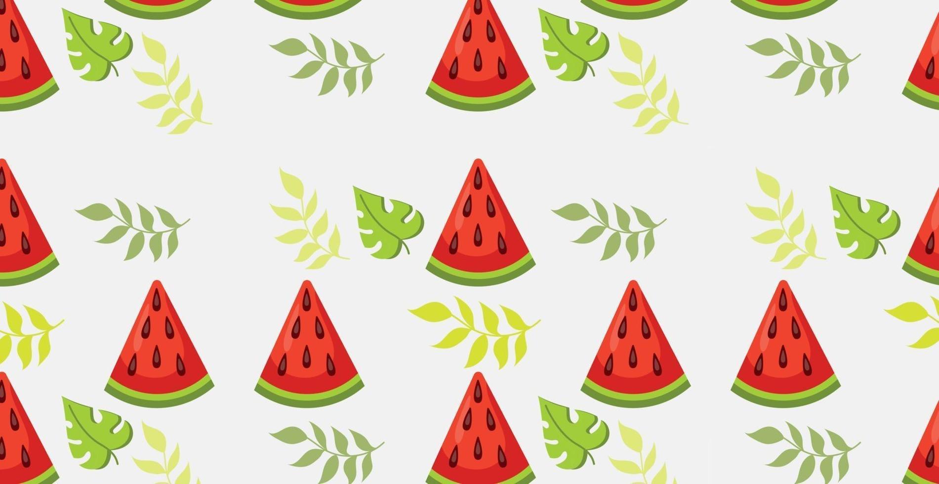 Seamless pattern, realistic pieces of watermelon - Vector