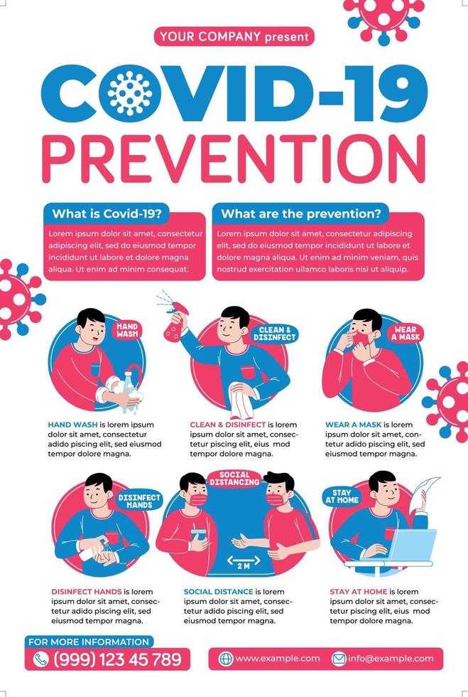 Covid-19 Poster in Flat Design Style. Coronavirus Campaign. vector