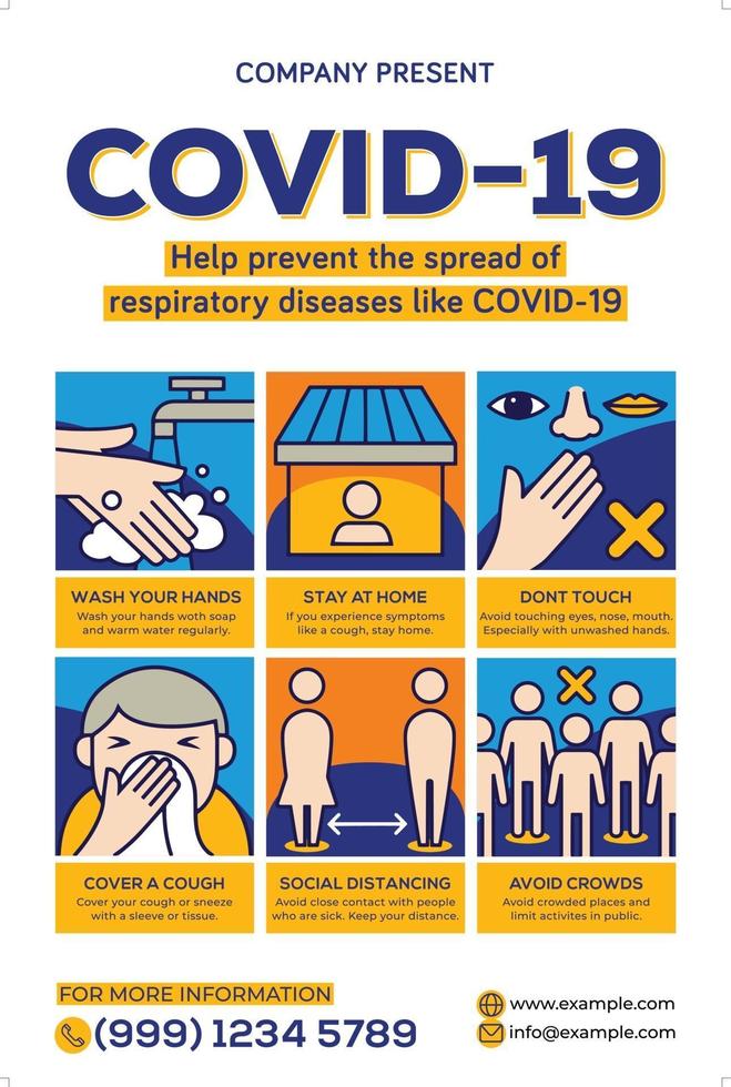 Covid-19 Poster in Flat Design Style. Coronavirus Campaign. vector